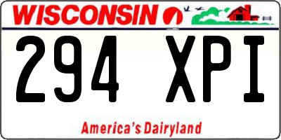 WI license plate 294XPI