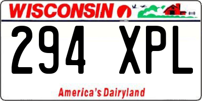 WI license plate 294XPL