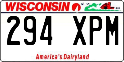 WI license plate 294XPM