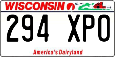 WI license plate 294XPO