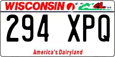 WI license plate 294XPQ