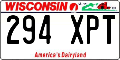 WI license plate 294XPT