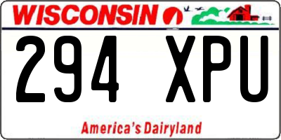 WI license plate 294XPU