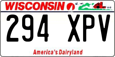 WI license plate 294XPV