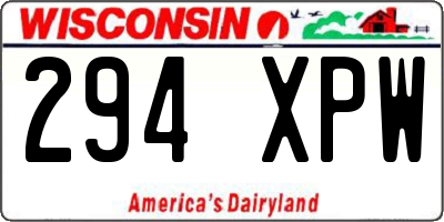 WI license plate 294XPW