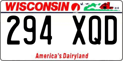WI license plate 294XQD