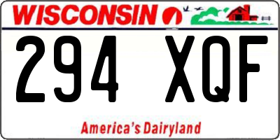 WI license plate 294XQF