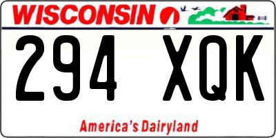 WI license plate 294XQK