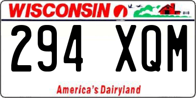 WI license plate 294XQM