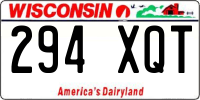 WI license plate 294XQT