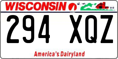 WI license plate 294XQZ