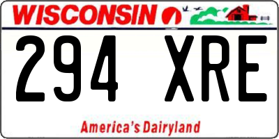 WI license plate 294XRE