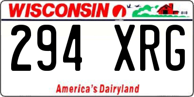WI license plate 294XRG