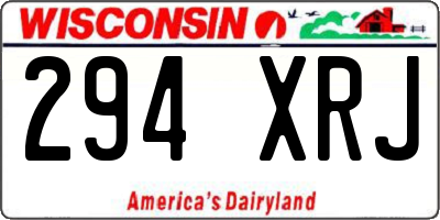 WI license plate 294XRJ