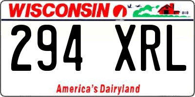 WI license plate 294XRL