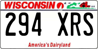 WI license plate 294XRS