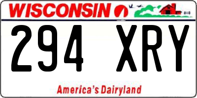 WI license plate 294XRY
