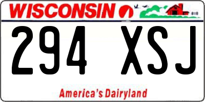 WI license plate 294XSJ