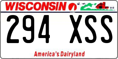 WI license plate 294XSS