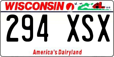 WI license plate 294XSX