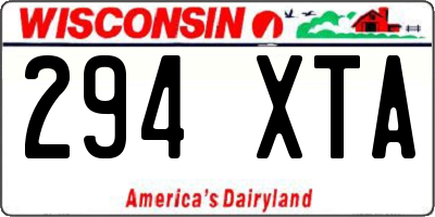 WI license plate 294XTA