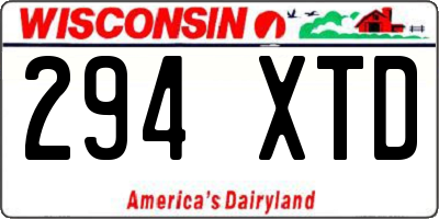 WI license plate 294XTD