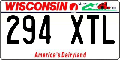 WI license plate 294XTL