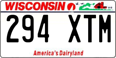 WI license plate 294XTM