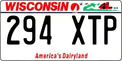 WI license plate 294XTP