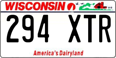 WI license plate 294XTR