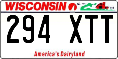 WI license plate 294XTT