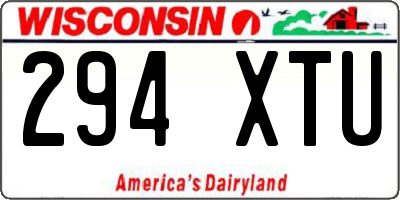 WI license plate 294XTU