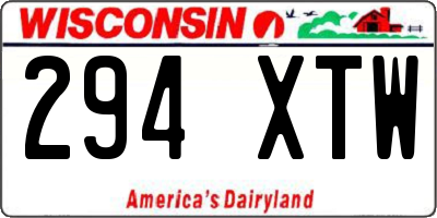WI license plate 294XTW