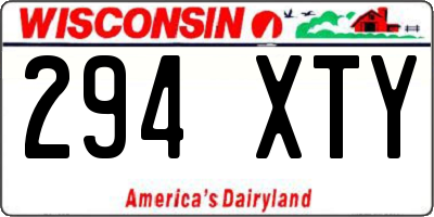 WI license plate 294XTY