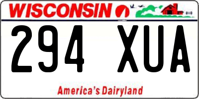 WI license plate 294XUA