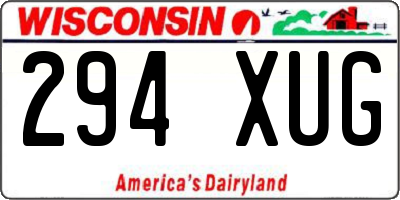 WI license plate 294XUG