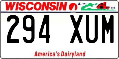 WI license plate 294XUM