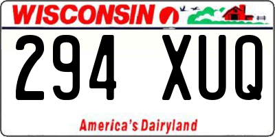 WI license plate 294XUQ