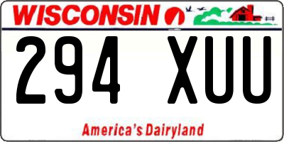WI license plate 294XUU