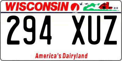 WI license plate 294XUZ