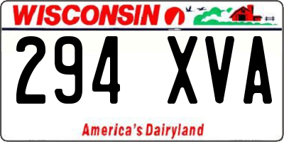 WI license plate 294XVA