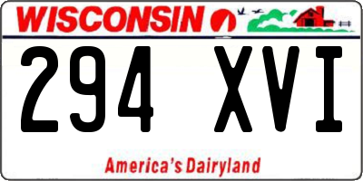 WI license plate 294XVI