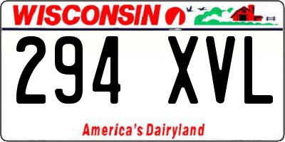WI license plate 294XVL