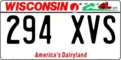 WI license plate 294XVS