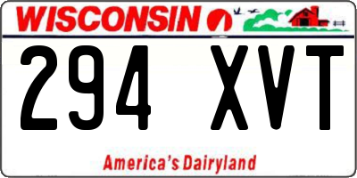 WI license plate 294XVT