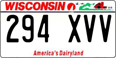 WI license plate 294XVV