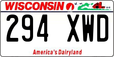 WI license plate 294XWD