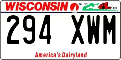 WI license plate 294XWM