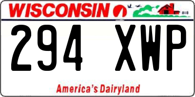 WI license plate 294XWP
