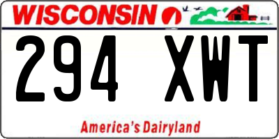 WI license plate 294XWT